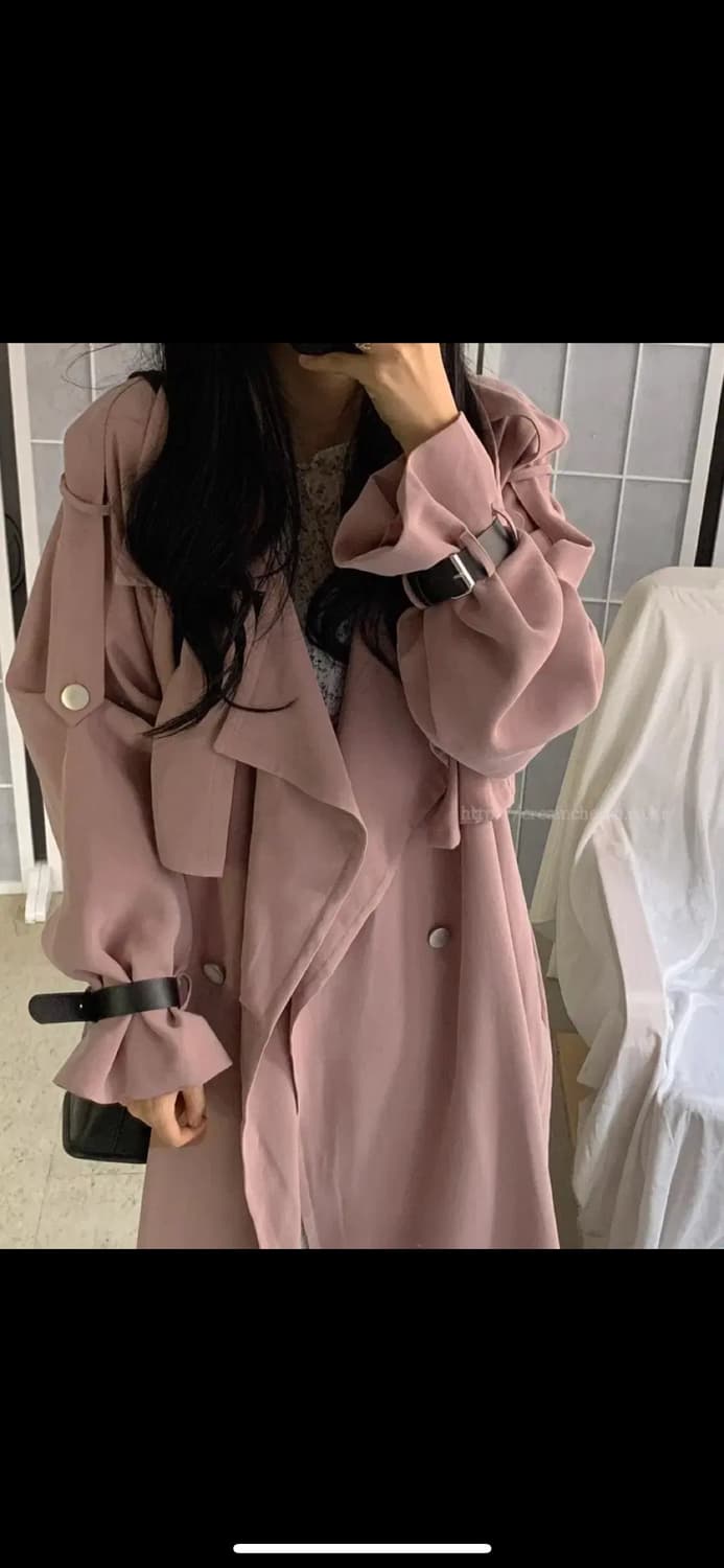 크림치즈마켓 트렌치코트 연핑크 상품이미지5