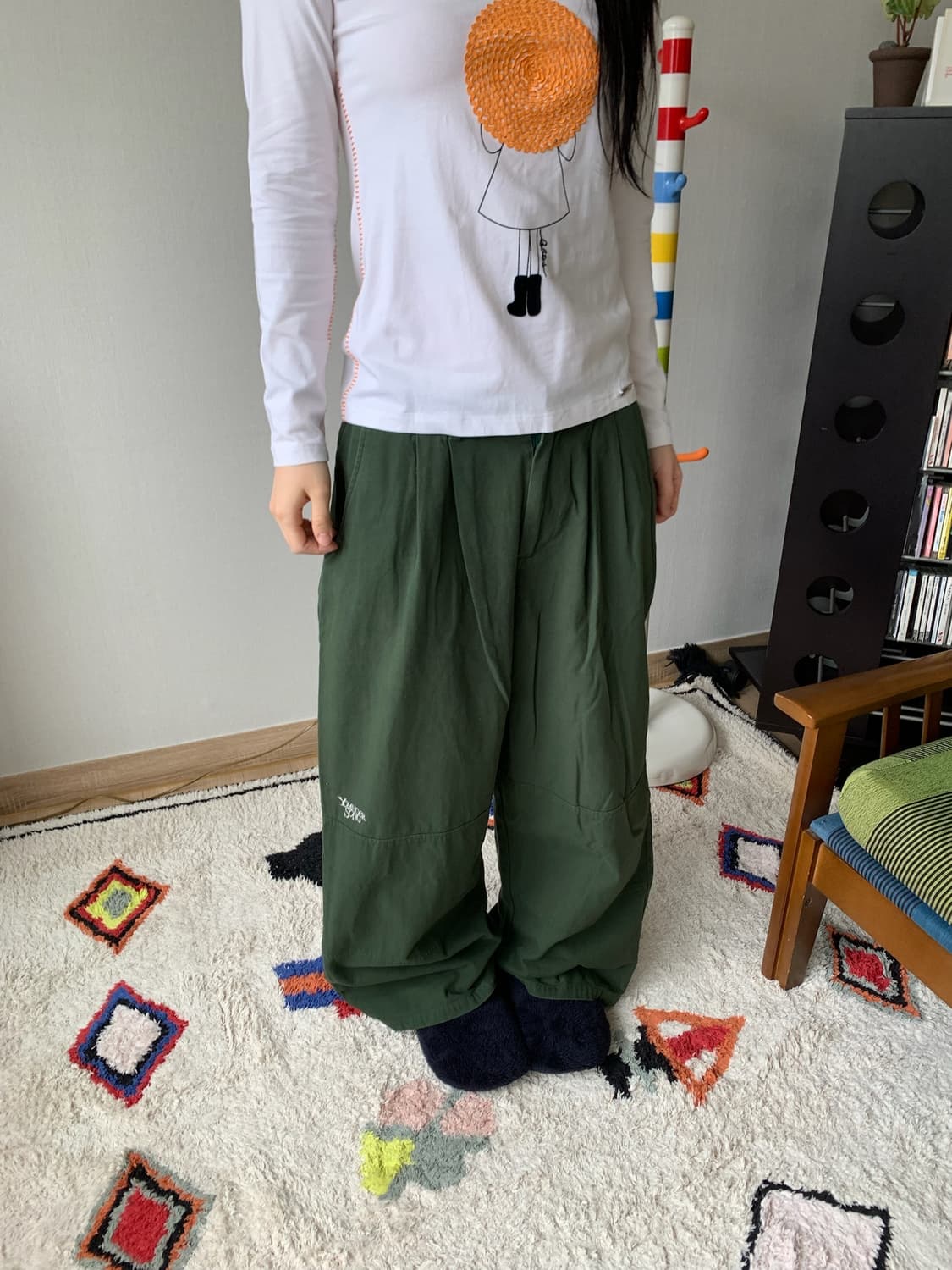 younger song.. deep green work pants 상품이미지3