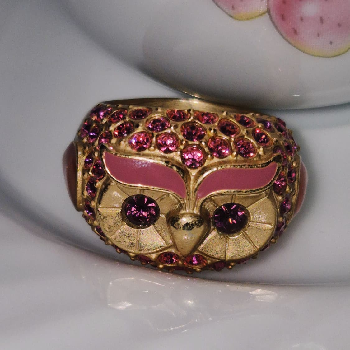 08s 안나수이 라인 스톤 파베 부엉이 반지 상품이미지7