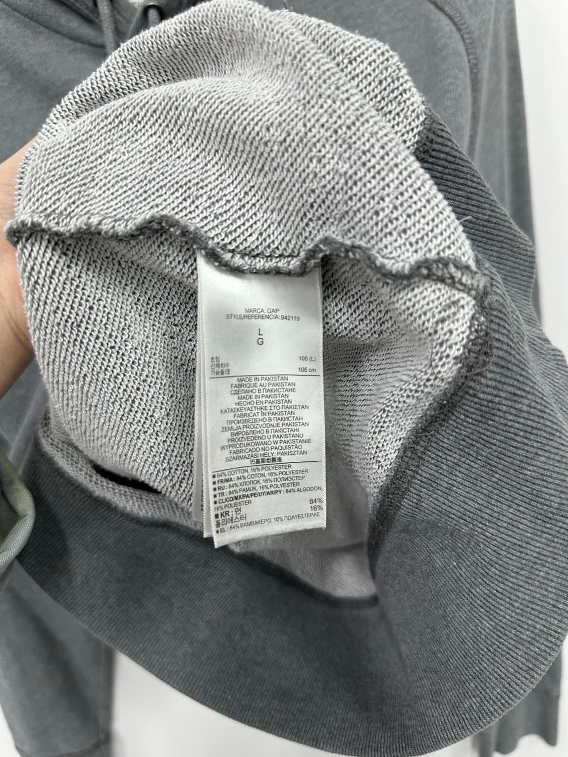 갭 그레이 후드티  상품이미지4