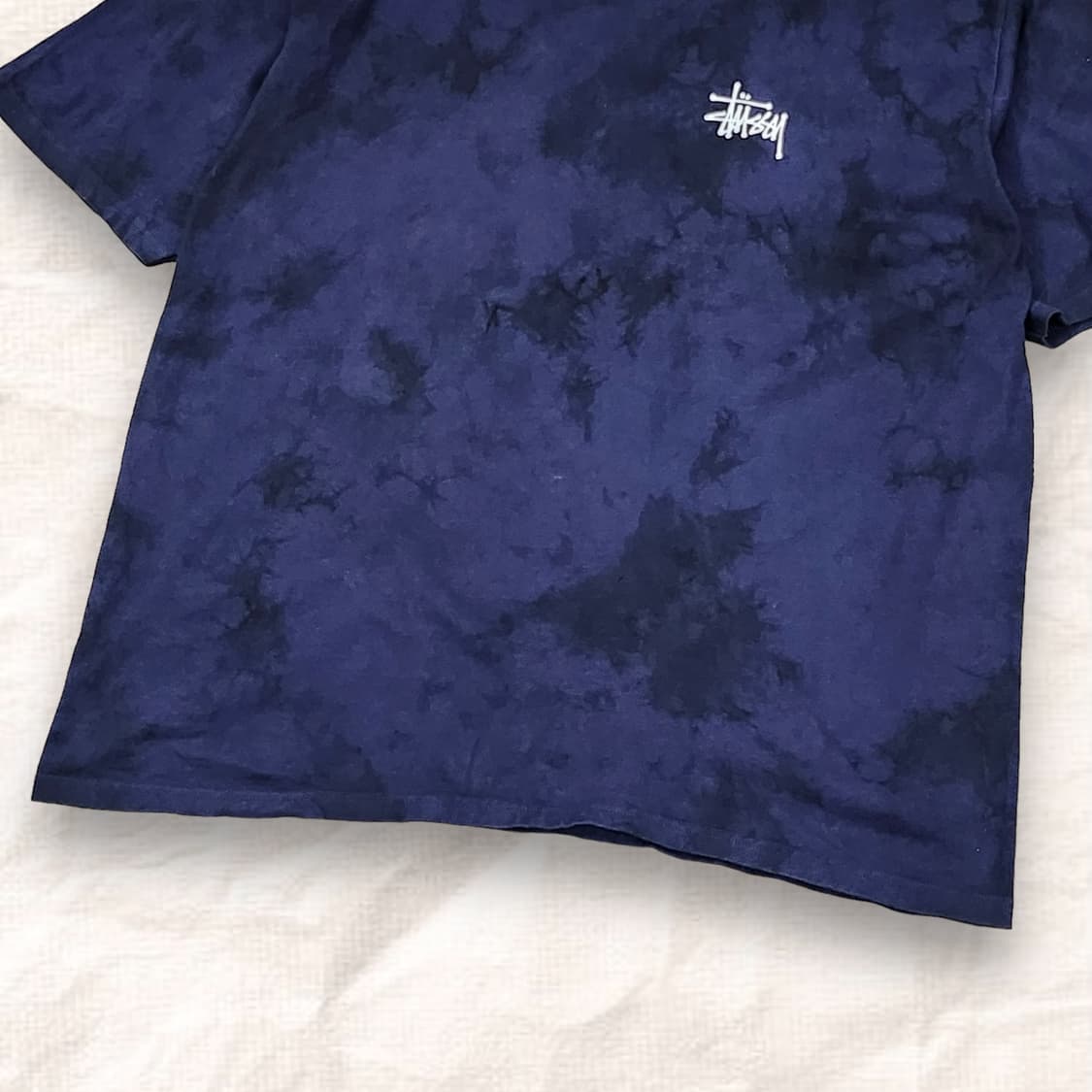 스투시 스탁로고 가먼트다잉 네이비 반팔티 상품이미지5
