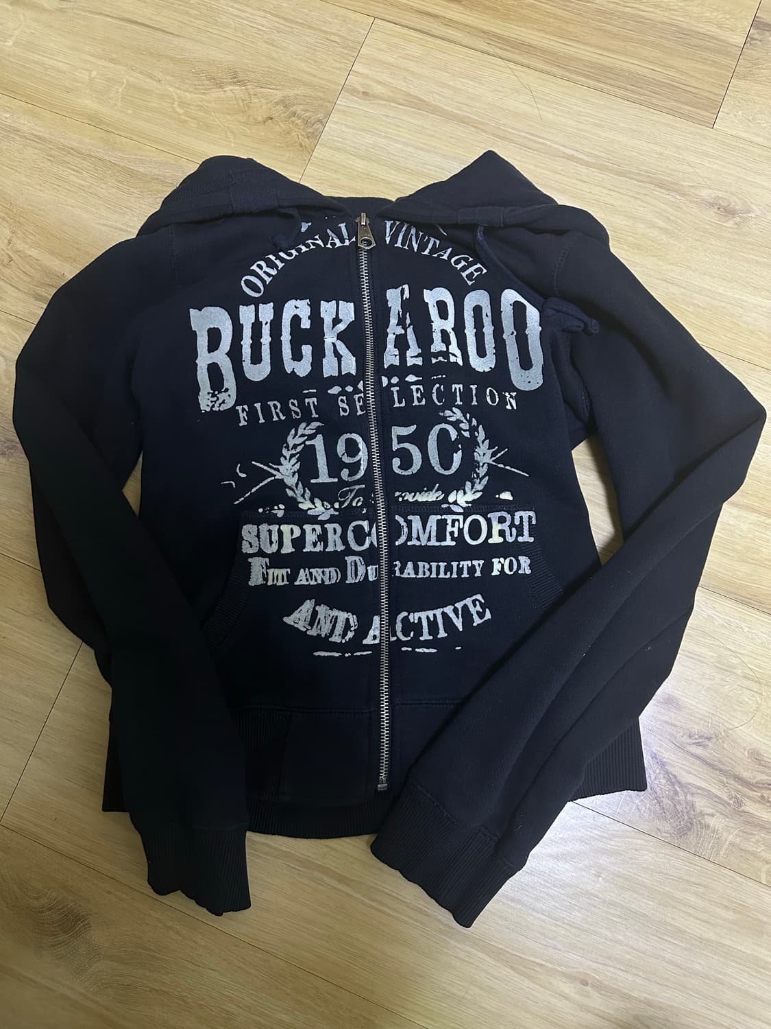 (택포) 버카루 레터링 후드집업 상품이미지1