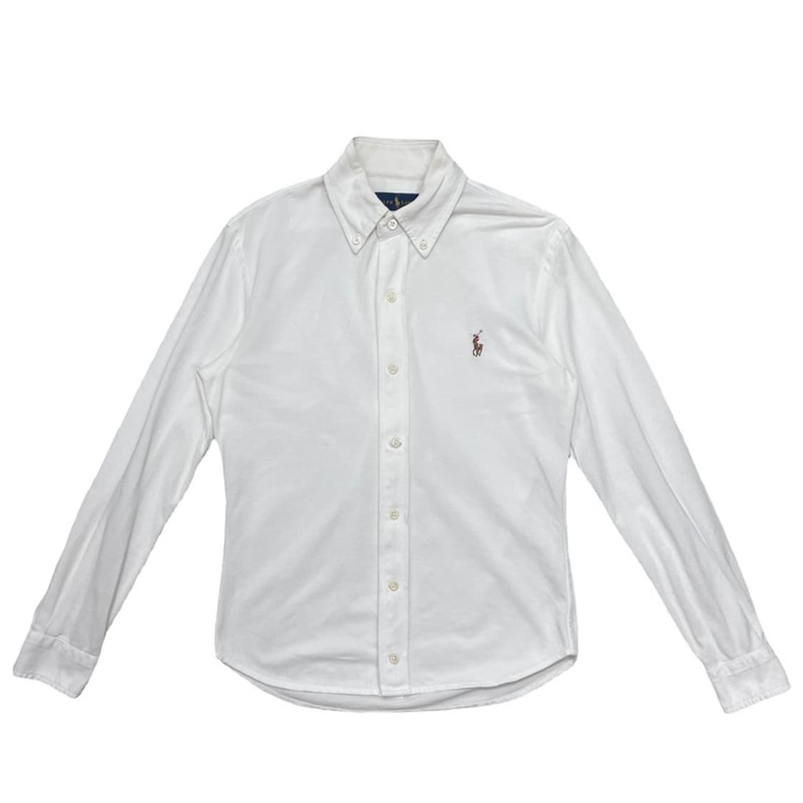 RALPH LAUREN 니트 옥스포드 셔츠 화이트 XS 상품이미지1
