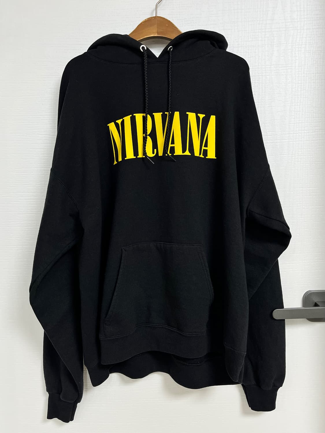 너바나(NIRVANA) 빅로고 후드티 XL (Hanes 정품) 상품이미지2