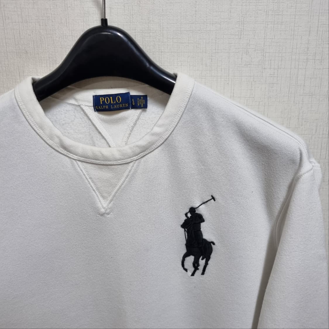 ( L ) 폴로 랄프로렌 화이트 빅로고 포니 맨투맨 상품이미지2