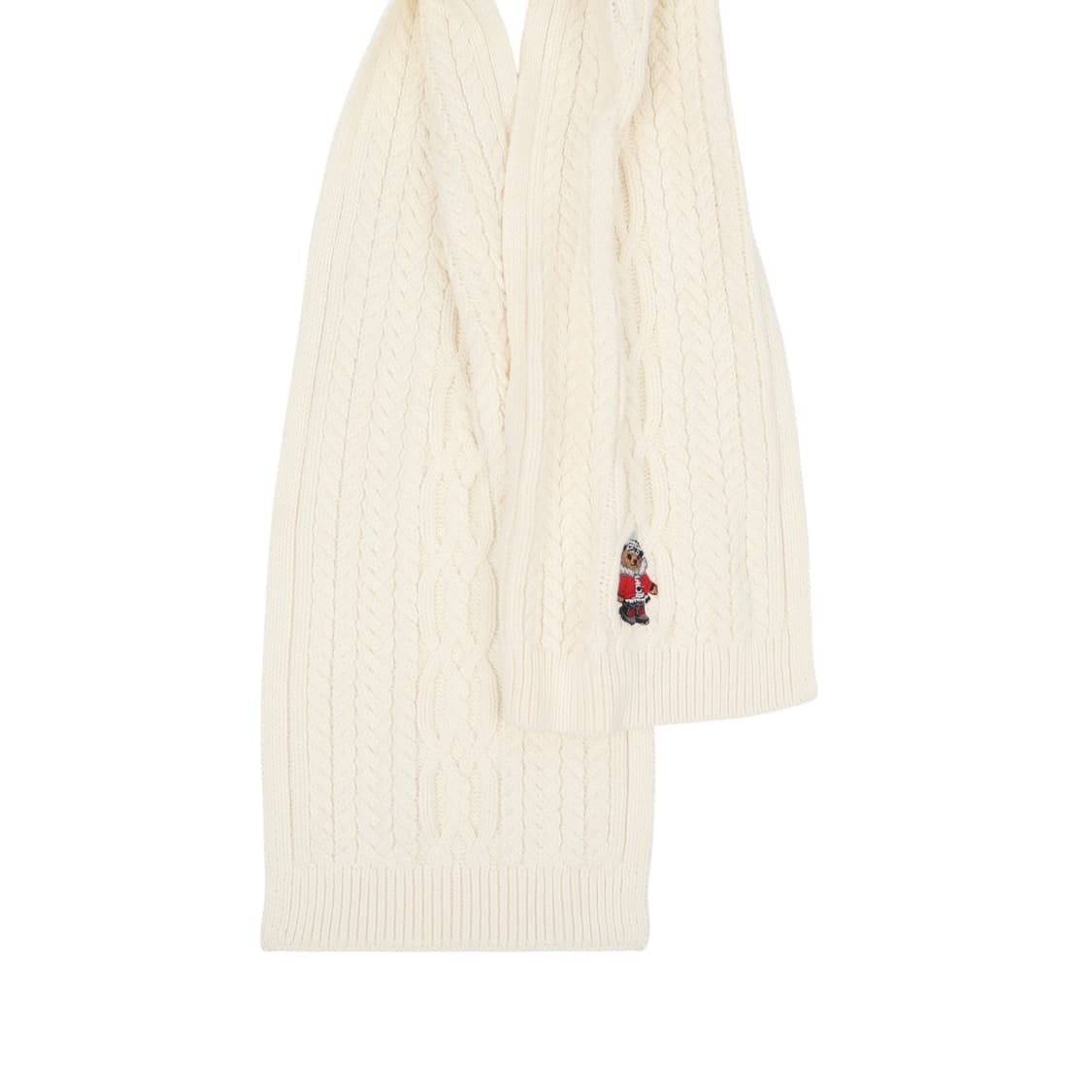 폴로 랄프로렌 크림 폴로베어 케이블 니트 머플러 상품이미지2