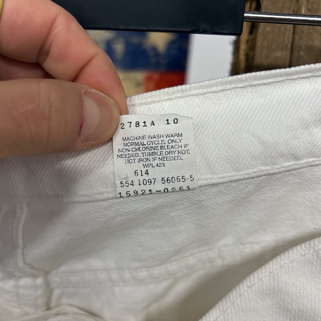 90s 리바이스 오렌지탭 화이트 데님팬츠 미국생산 슬림 테이퍼드 N726 상품이미지10