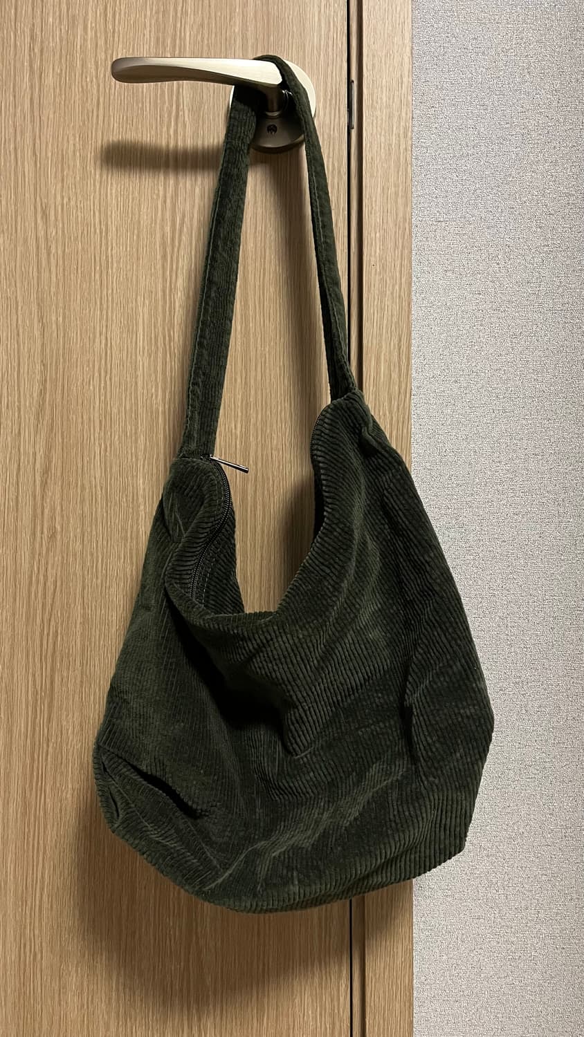 코듀로이 백 숄더백 카키/카멜 상품이미지1