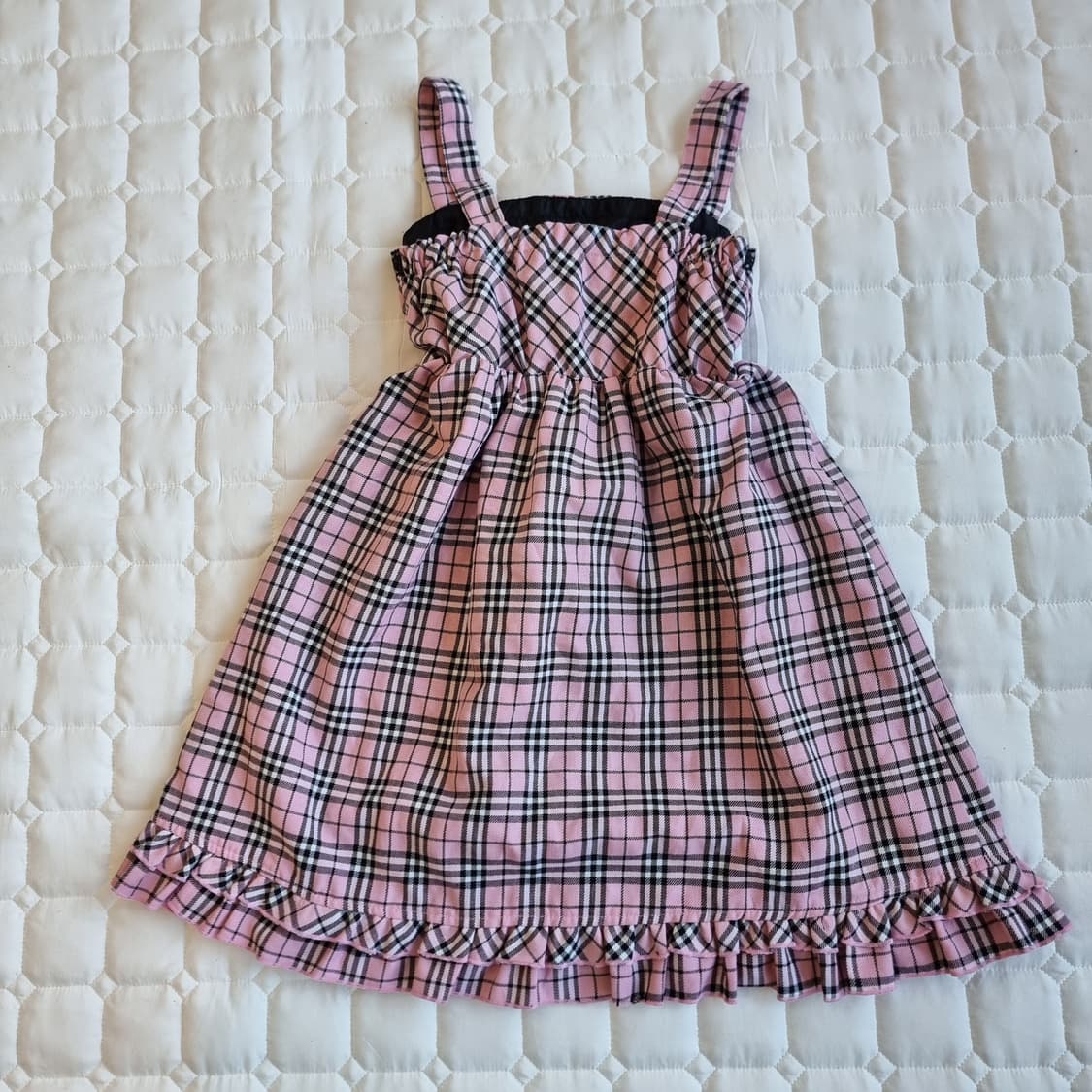 Tralala 트랄라라 딸기우유 체크 리본 뷔스티에 원피스 상품이미지5