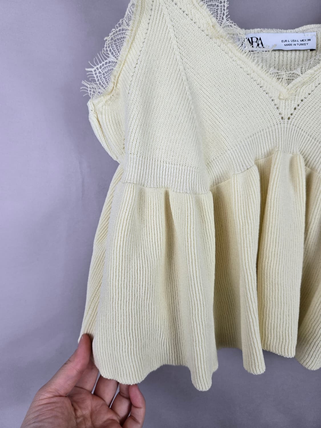 [무료배송]자라 L 여성 레이어드 니트 크롭 뷔스티에 나시 조끼 상품이미지3