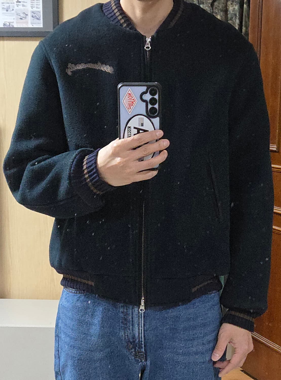 (착샷) 999휴머니티 헤비 울 블루종 자켓  상품이미지8