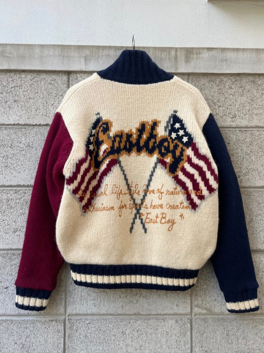 1990S EASTBOY KNIT ZIP UP BOMBER 니트울붐버 상품이미지4