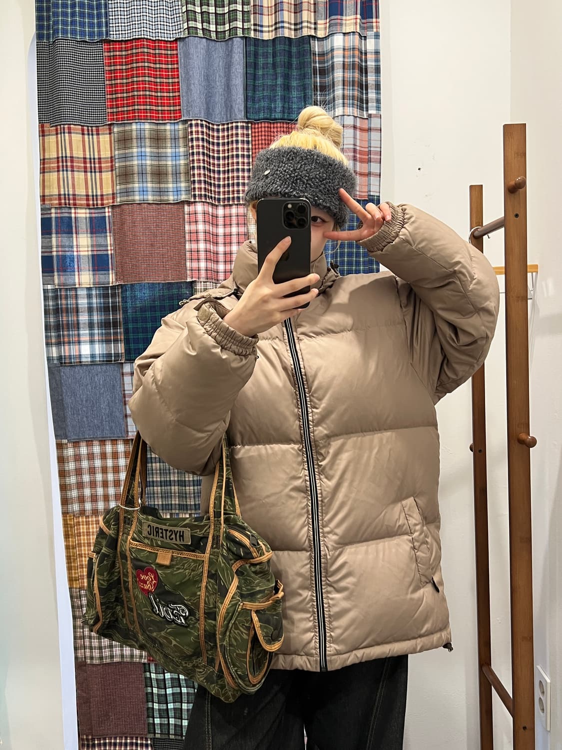 아디다스 베이지 퀄팅 패딩 상품이미지2