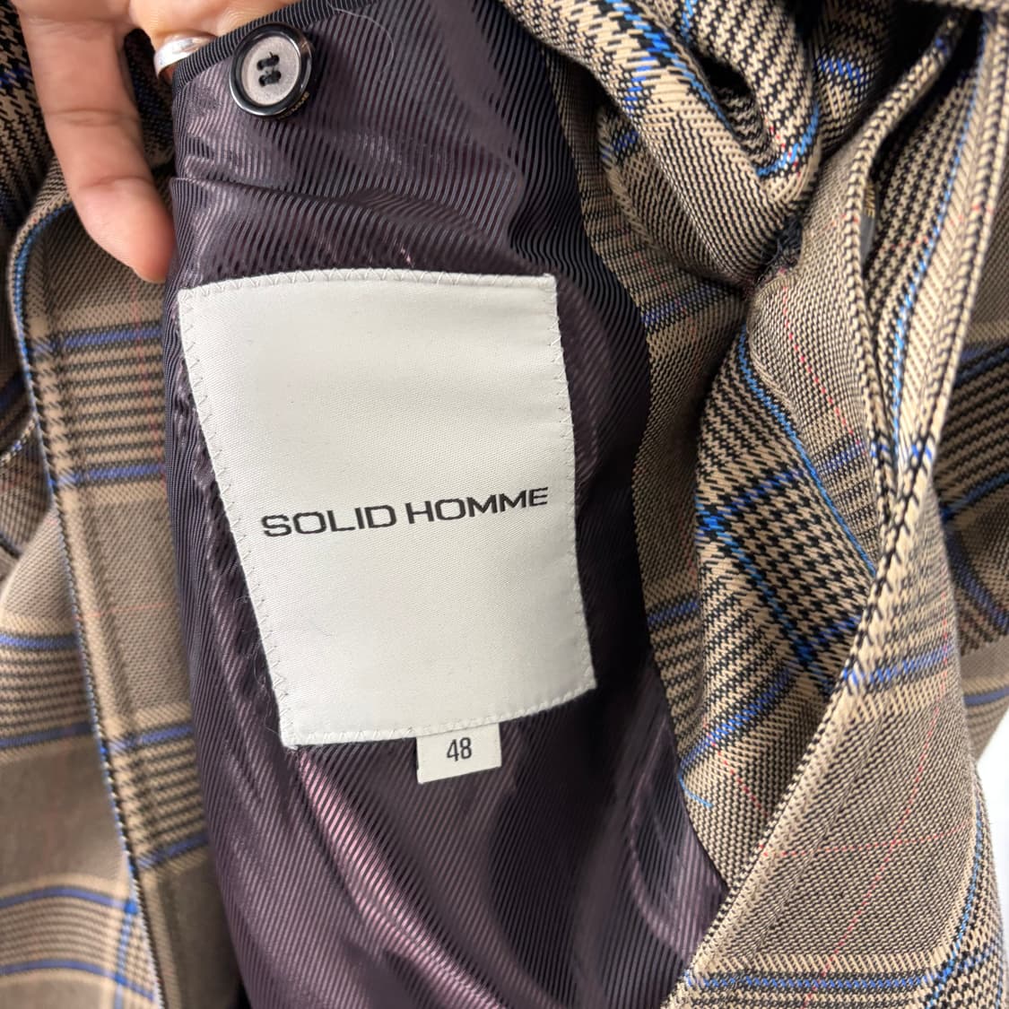 솔리드옴므 체크 롱 트렌치 코트 상품이미지7