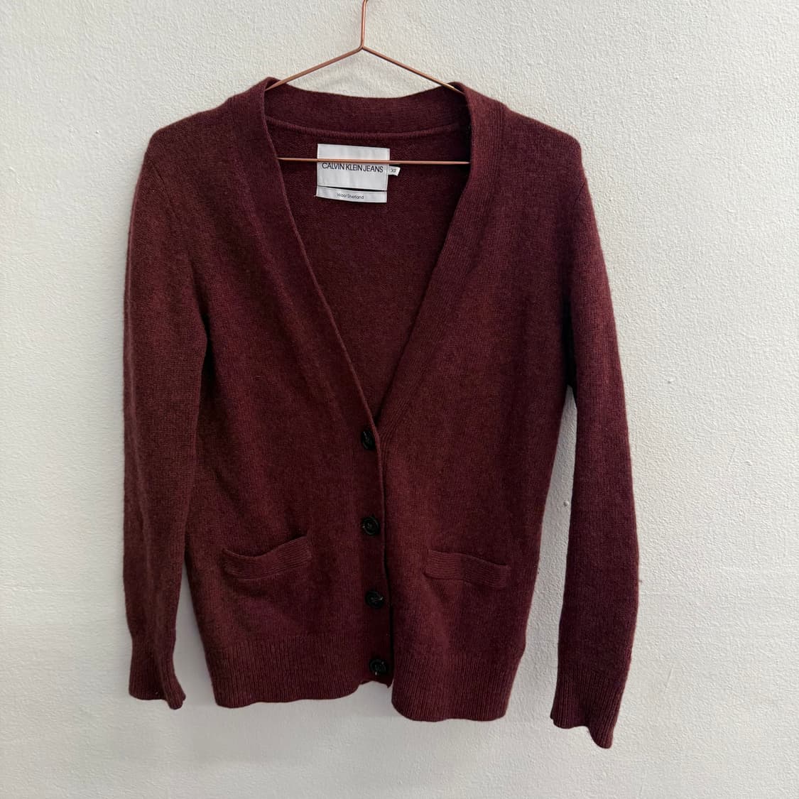 캘빈클라인 버건디 울 니트 가디건 (XS) 상품이미지1