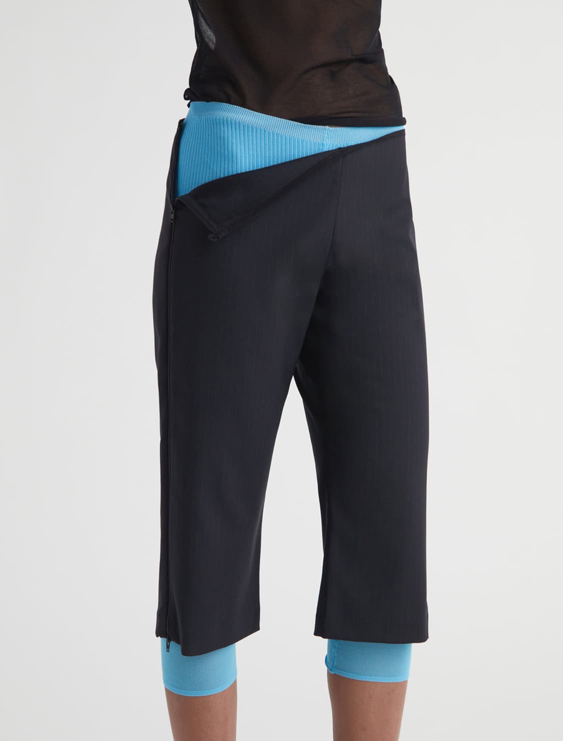 [36,38]팔로마울 LUMIETI 스트라이프 지퍼 카프리 팬츠 상품이미지4