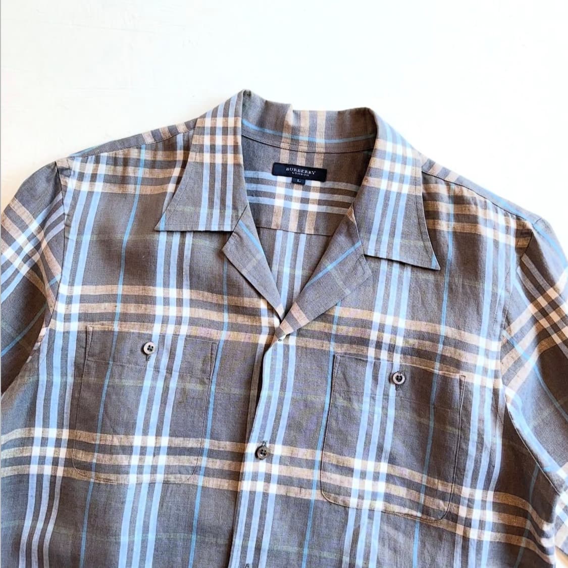 버버리 100% 린넨 노바 체크 셔츠 상품이미지6
