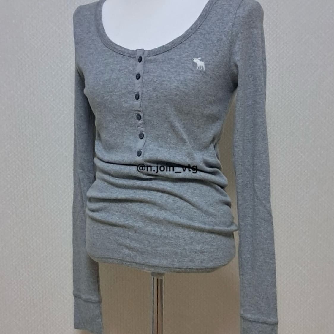 아베크롬비 헨리넥 멜란지 그레이 롱슬리브 상품이미지2