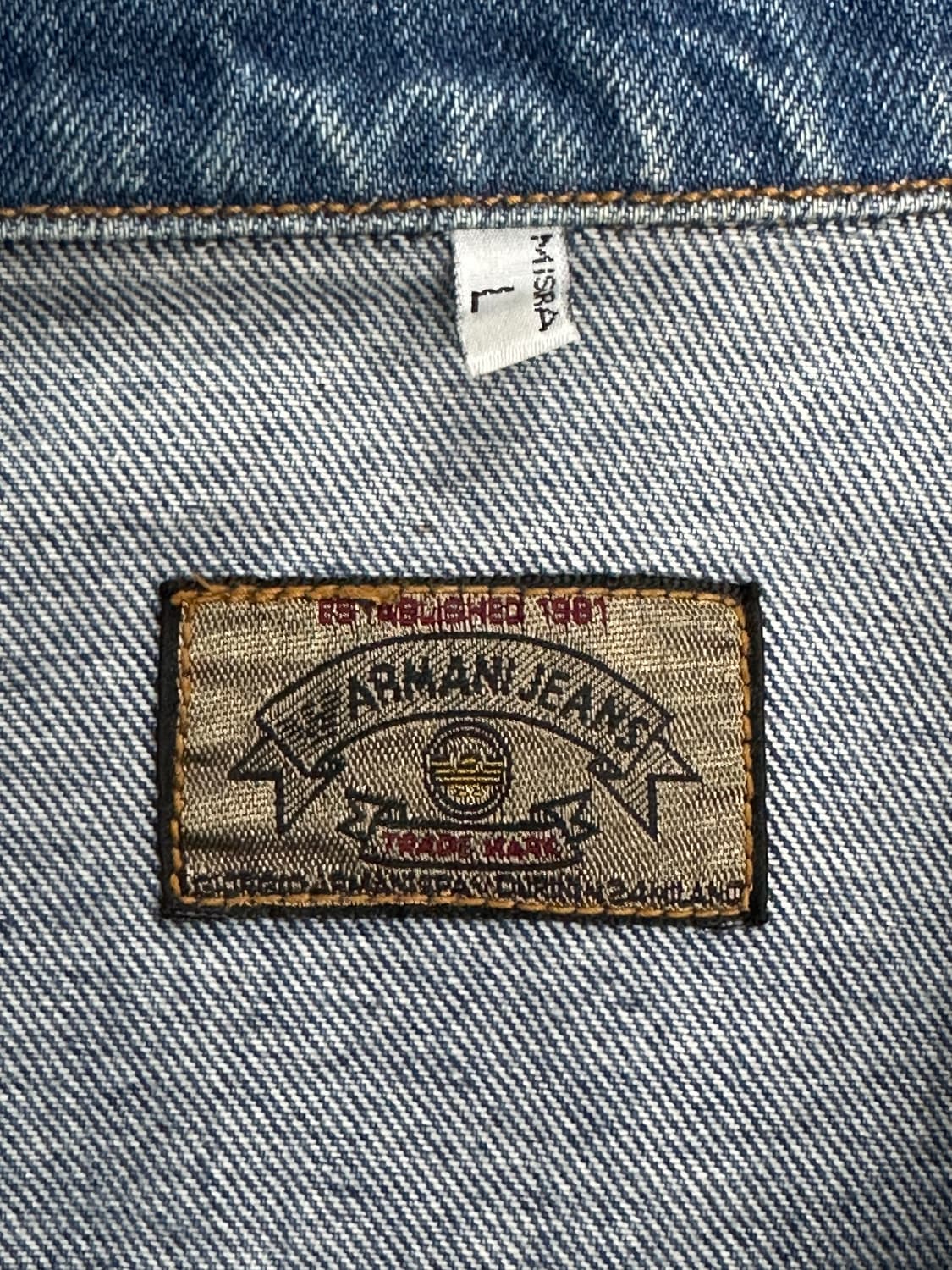 Late 80s Armani jeans 페이디드 데님 자켓 XL 상품이미지7