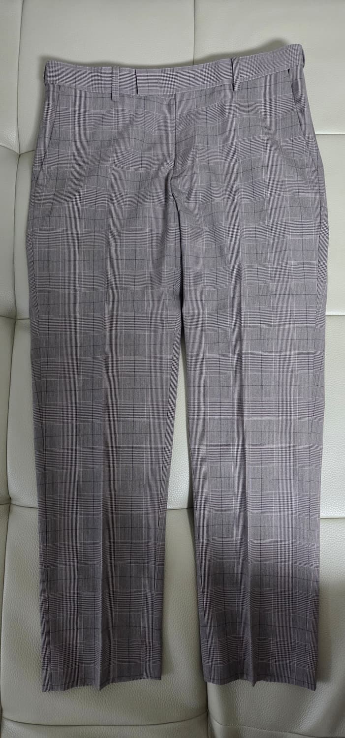 무신사스탠다드 글렌 체크 테이퍼드 히든 밴딩 크롭 슬랙스 다크 베이지 상품이미지2