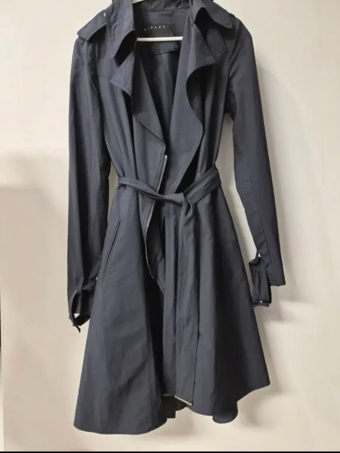 [시슬리] 다크네이비 지퍼 포인트 트렌치코트 (사이즈 44) 상품이미지2