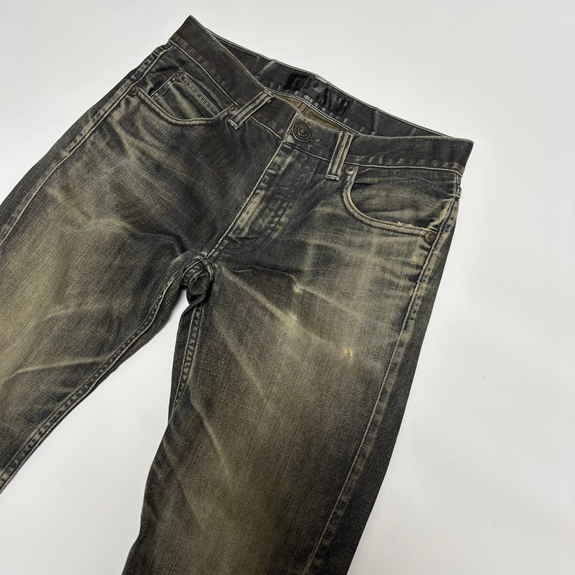 백넘버 블랙라벨 빈티지 워싱 블랙 데님 상품이미지2