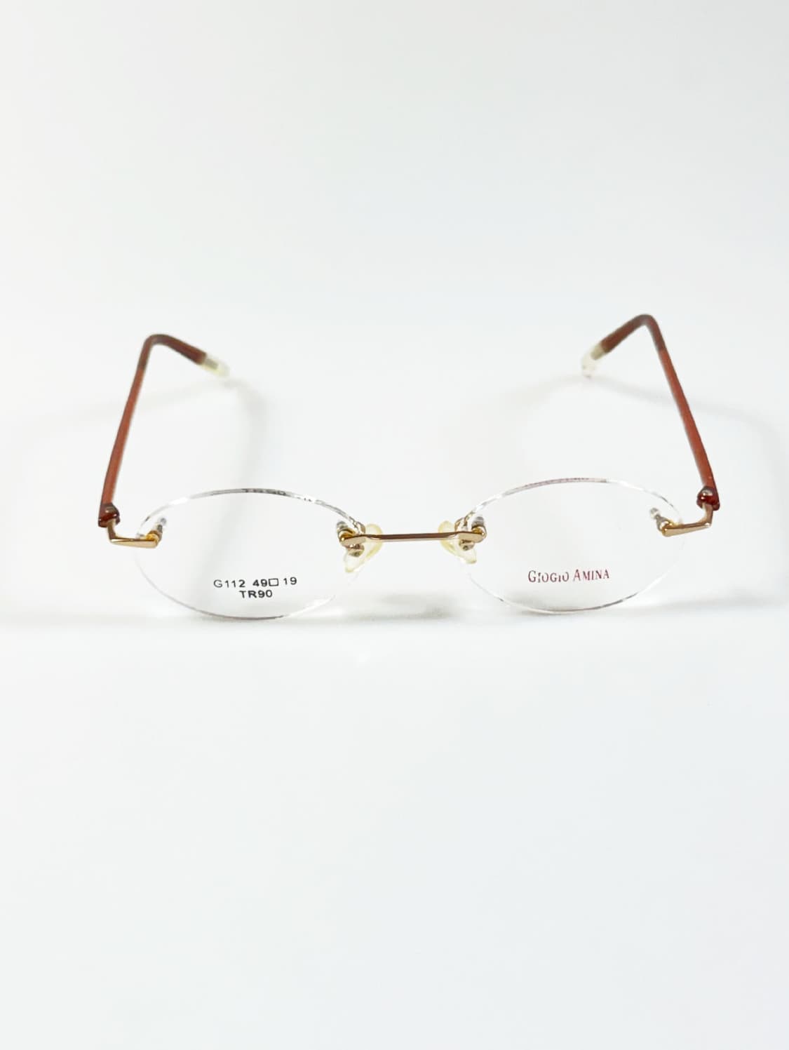 90s GIOGIO AMINA 무테 오벌 프레임 빈티지 안경 상품이미지1