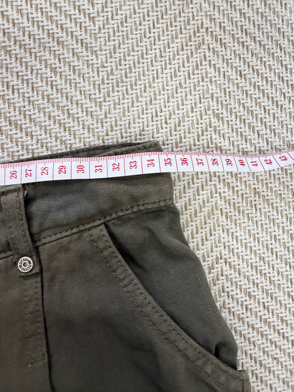 정품) 타임 한섬 22ss 카키색 면바지 팬츠 64 상품이미지9