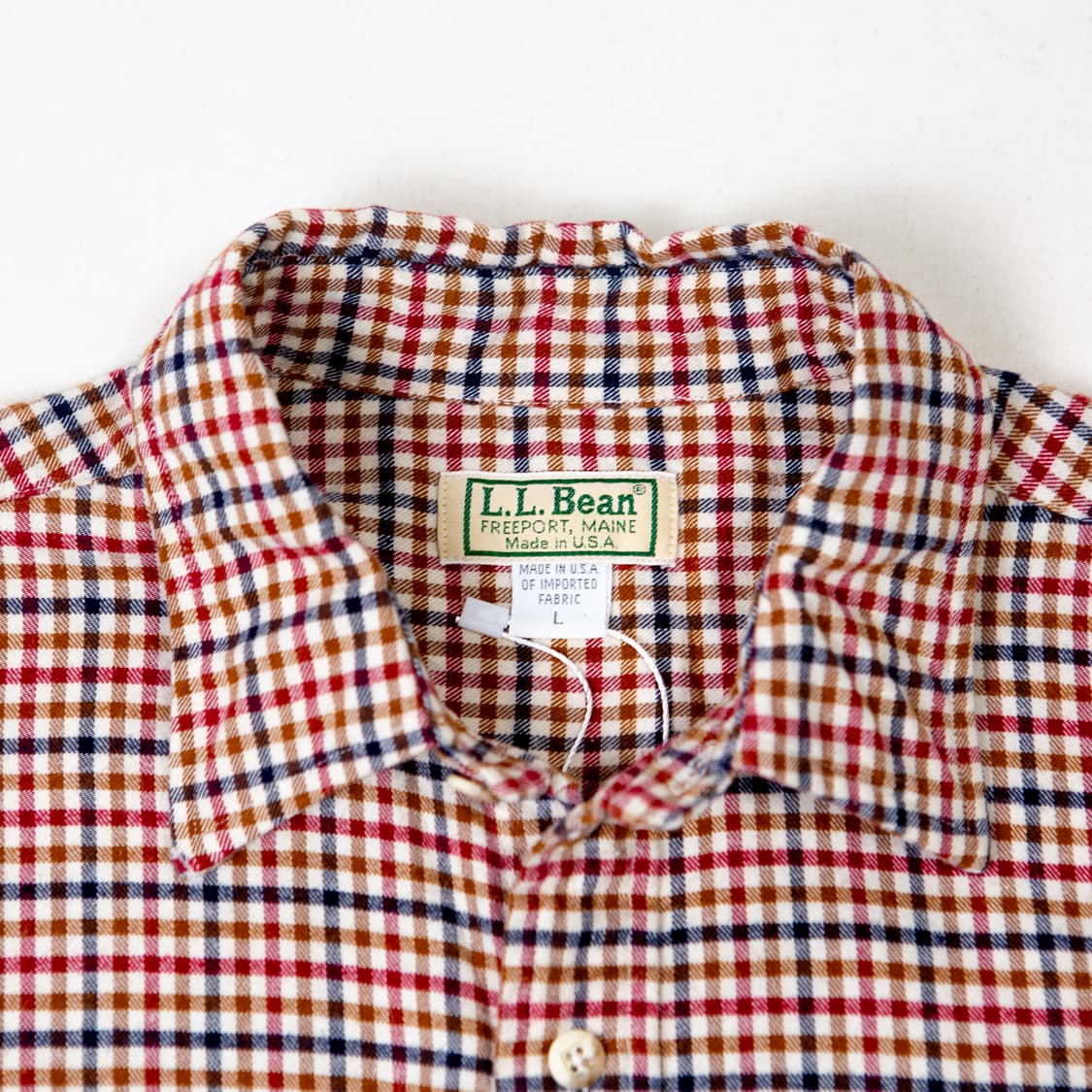 80s 엘엘빈 깅엄 체크 코튼 셔츠 [Made in USA] 상품이미지5