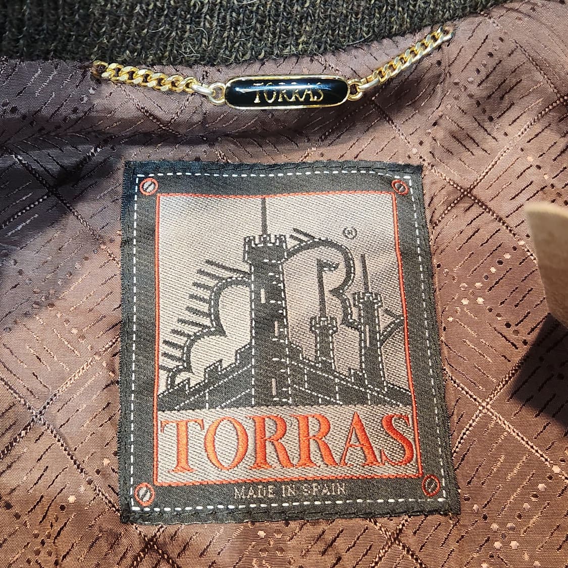 스웨이드 배색 브라운 패턴 자켓 (L) 상품이미지3