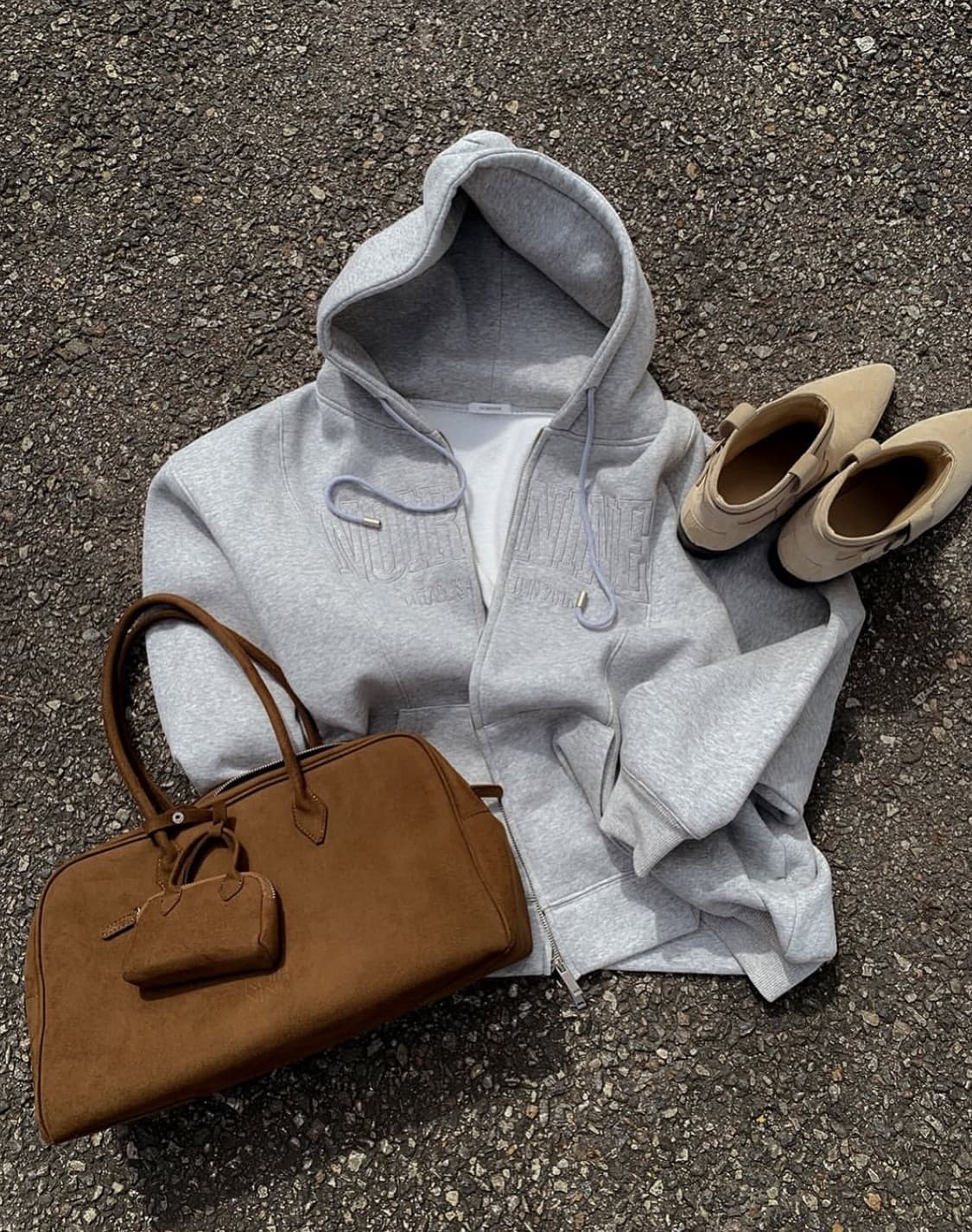 (오늘만 판매) (택O) 누아르나인 유니섹스 투웨이 후드집업 (그레이) 상품이미지6