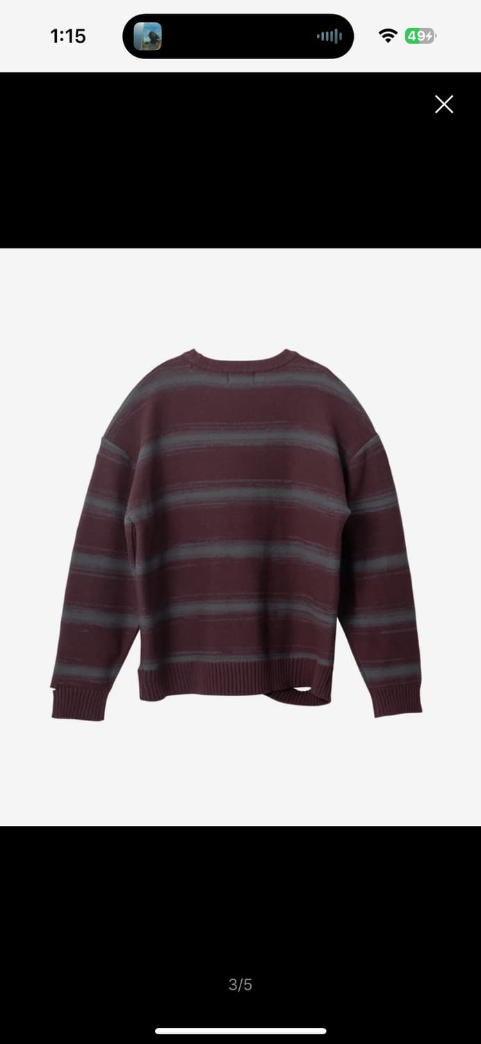 Gradation line slit long sleeve knitWINE 상품이미지2