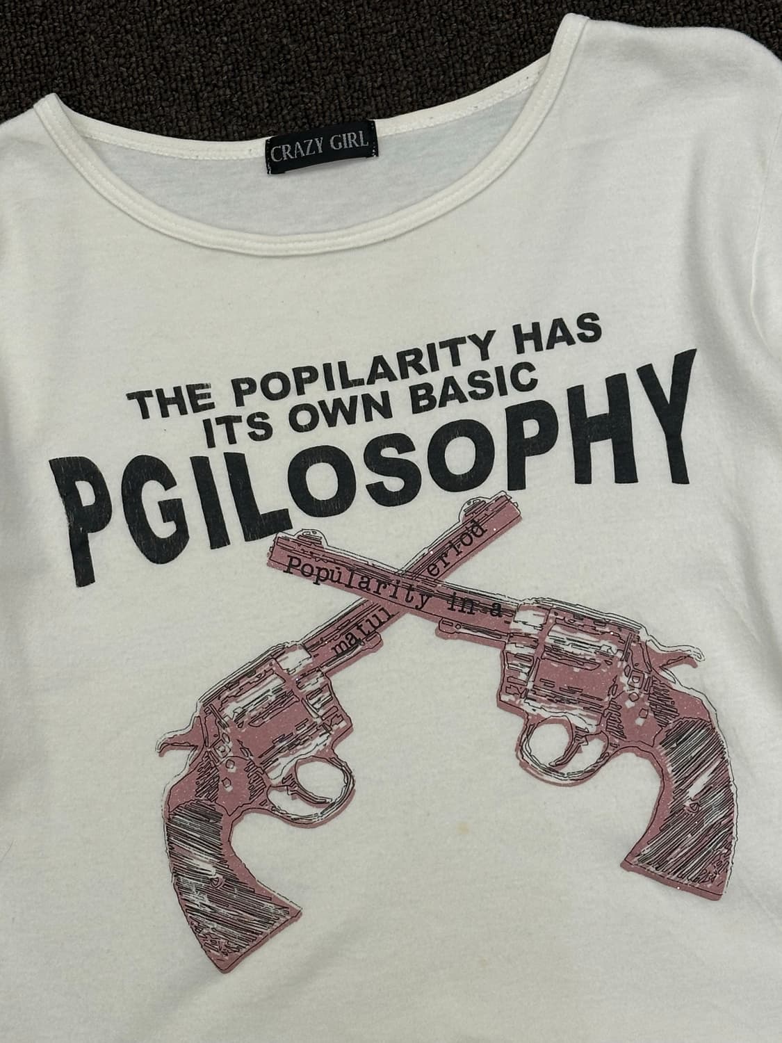 L)Japanese vintage 여성 그래픽 화이트 롱슬리브 상품이미지3