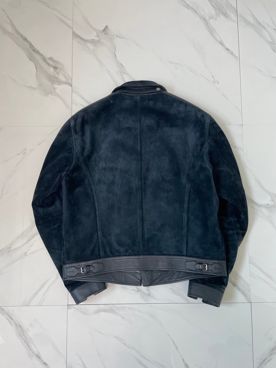 새상품 25FW 톰포드 레더 트리밍 스웨이드 블루종 자켓 54 옷걸이O 상품이미지3