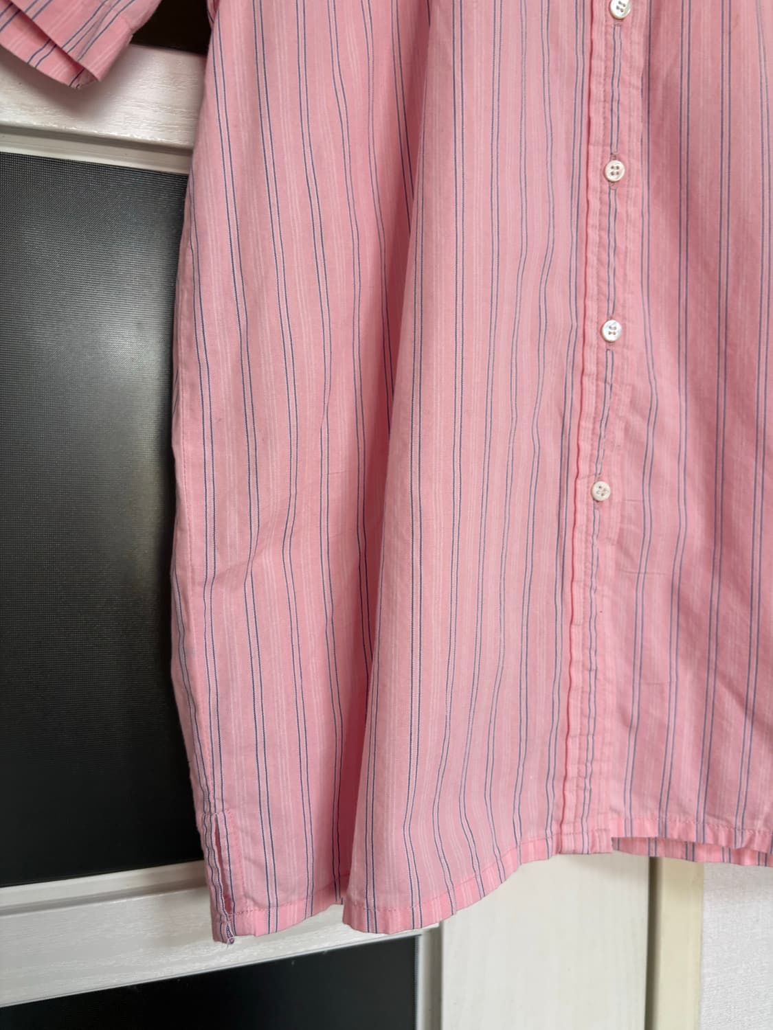 핑크 스트라이프 반소매 셔츠 상품이미지3