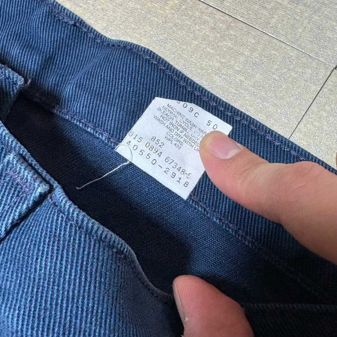 90s USA🇺🇸 리바이스 550 오렌지 탭 네이비 진청 상품이미지3