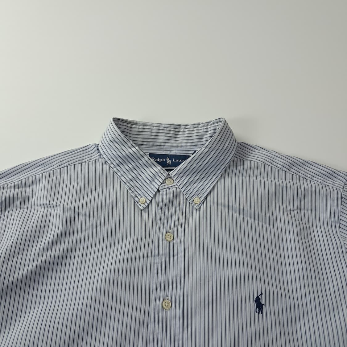 CJ634 2XL 폴로 블루 스트라이프 반팔 셔츠 남방 상품이미지2