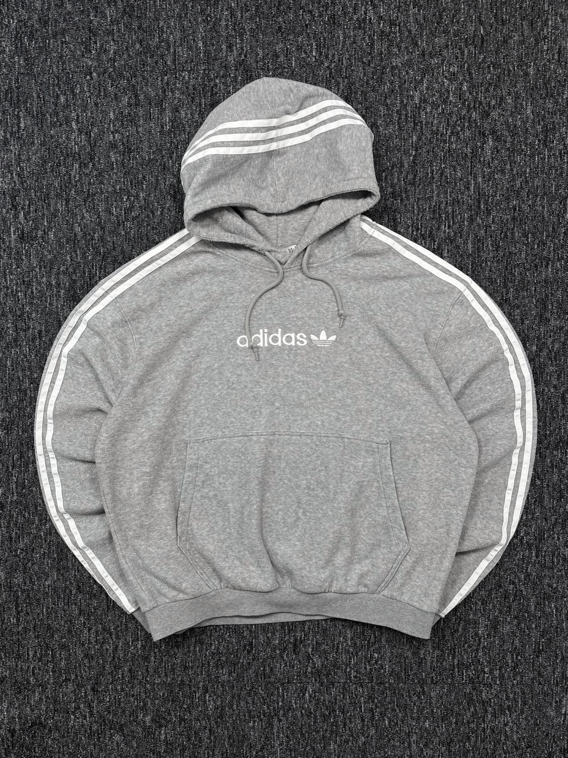 아디다스 삼선 부클 그레이 후드티 상품이미지5