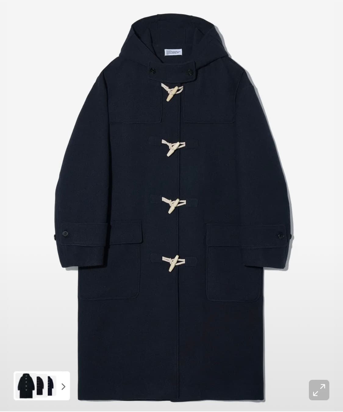 파르티멘토 오버사이즈 멜톤 더플 롱 코트 네이비 상품이미지1