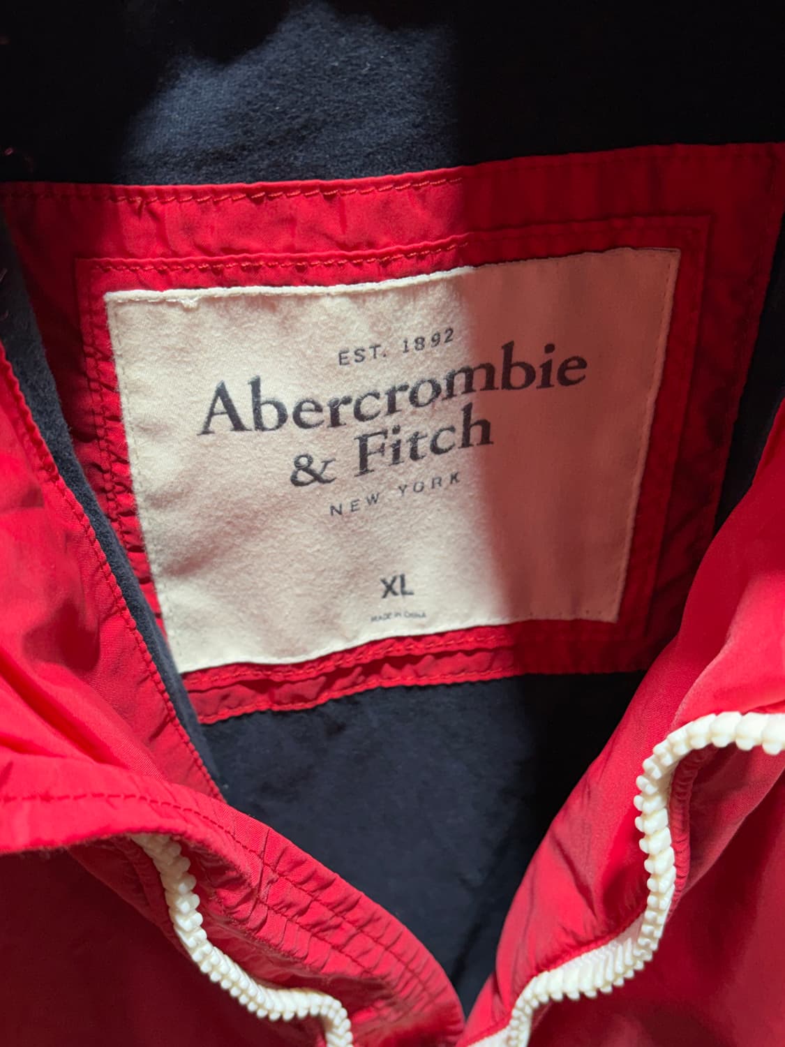 XL 아베크롬비 사슴로고 핑크레드 나일론 자켓 상품이미지5