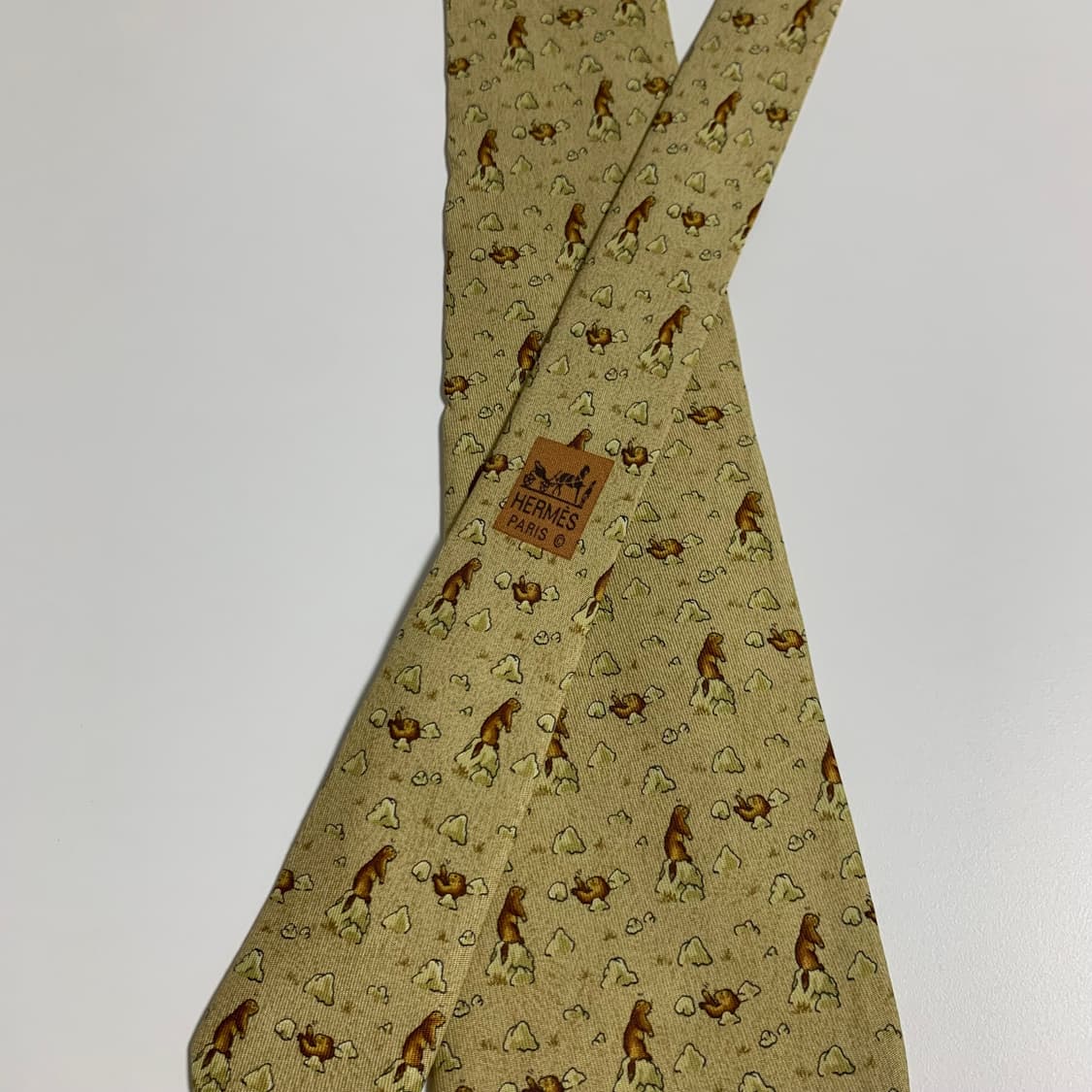 에르메스(HERMES) 프랑스 명품 100실크 혼주 정장넥타이 A+등급 상품이미지4