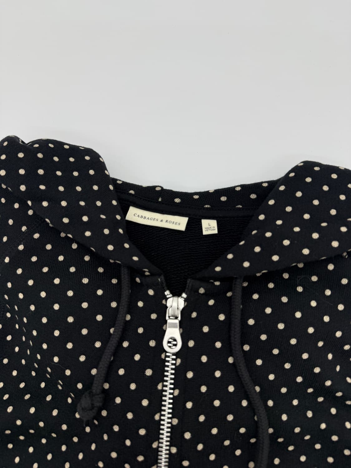 빈티지 CABBAGES&ROSES 도트 나그랑 후드집업 상품이미지3