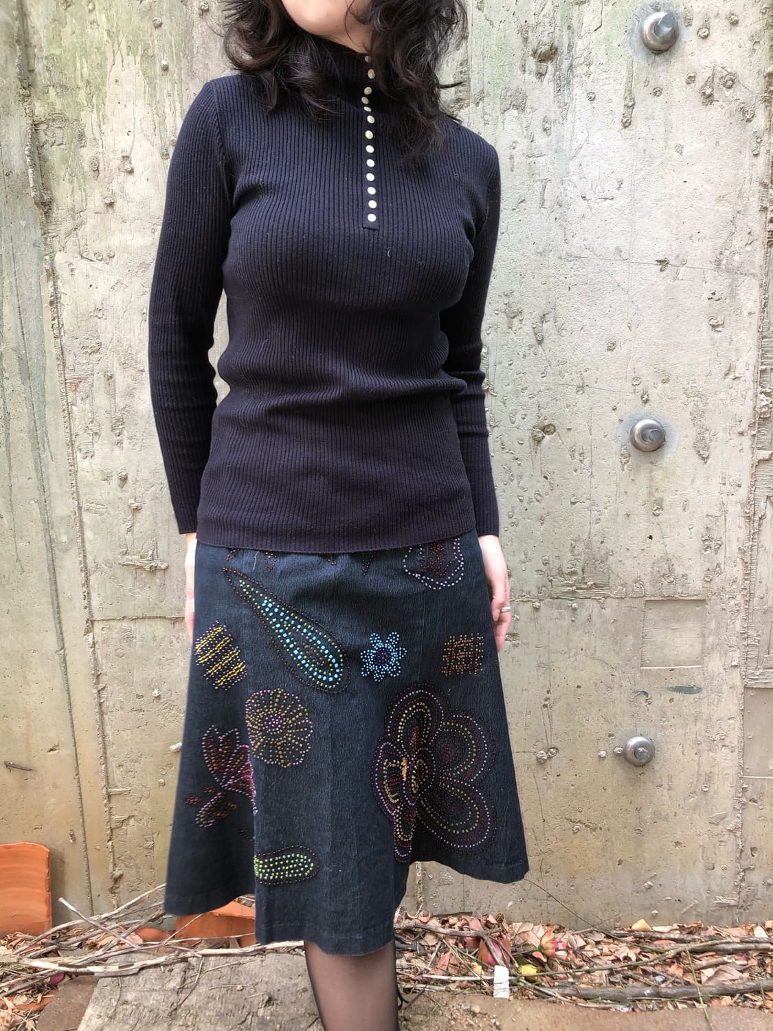 beads denim skirt 상품이미지6