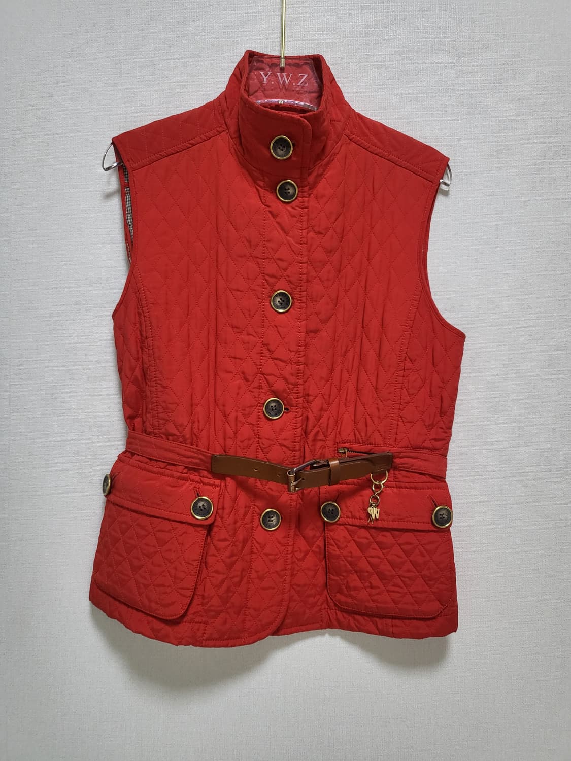 막스마라 오렌지레드 벨트 퀄팅베스트 44-66 상품이미지1