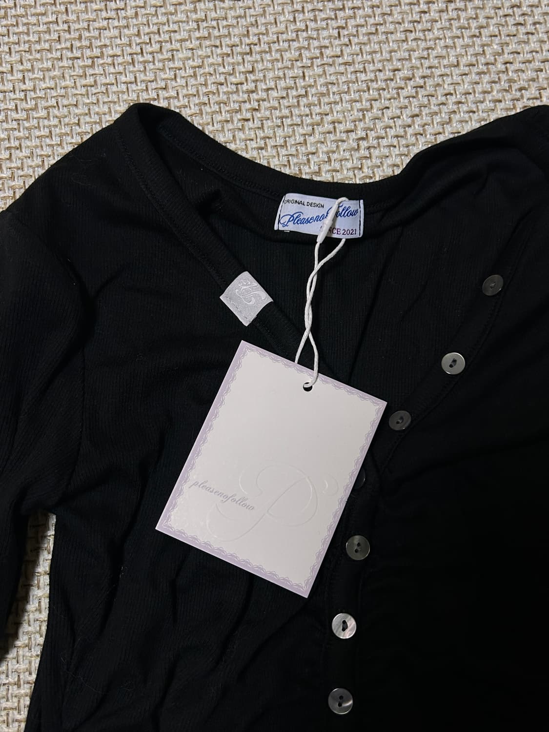 플리즈노팔로우 nina 니나 버튼 레이스 롱슬리브탑 상품이미지2