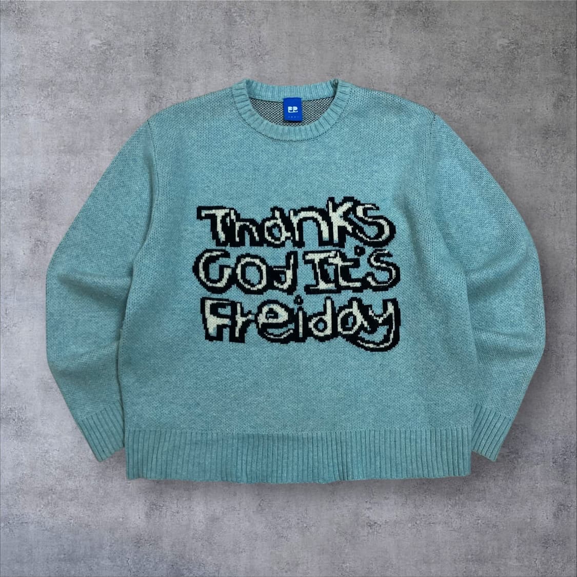 프라이 스카이 블루 T.G.I.F 자카드 니트 상품이미지1