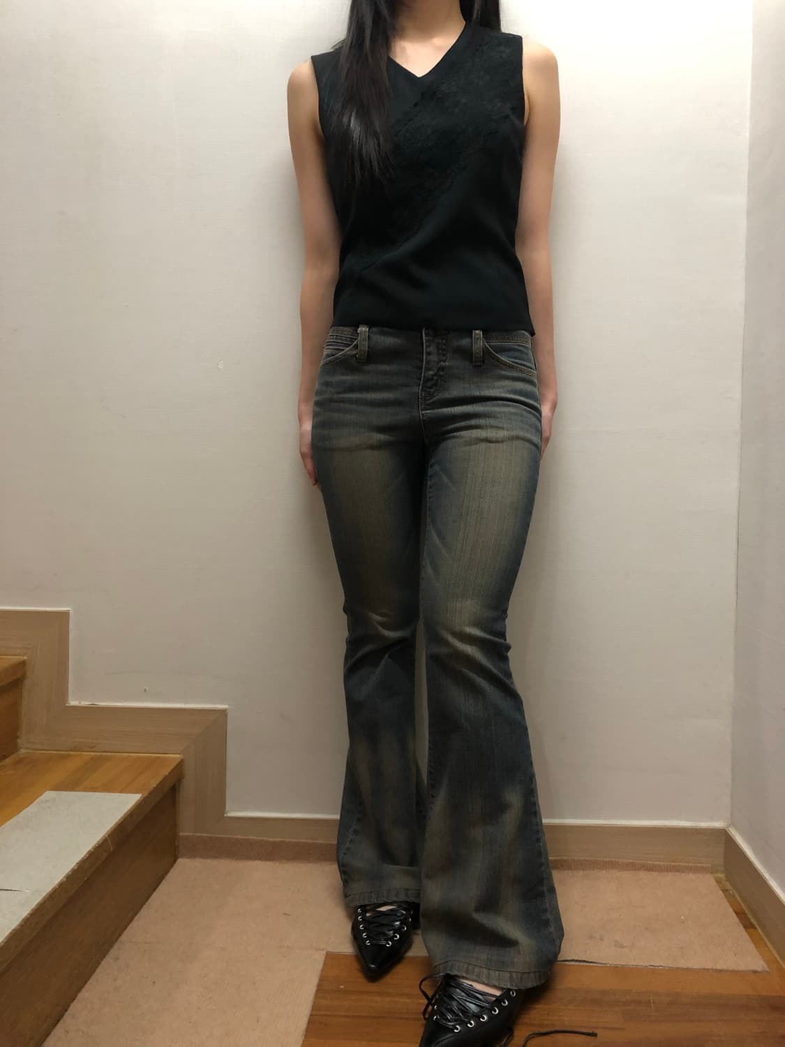 빈티지 데님 워싱 로우라이즈 팬츠 상품이미지9