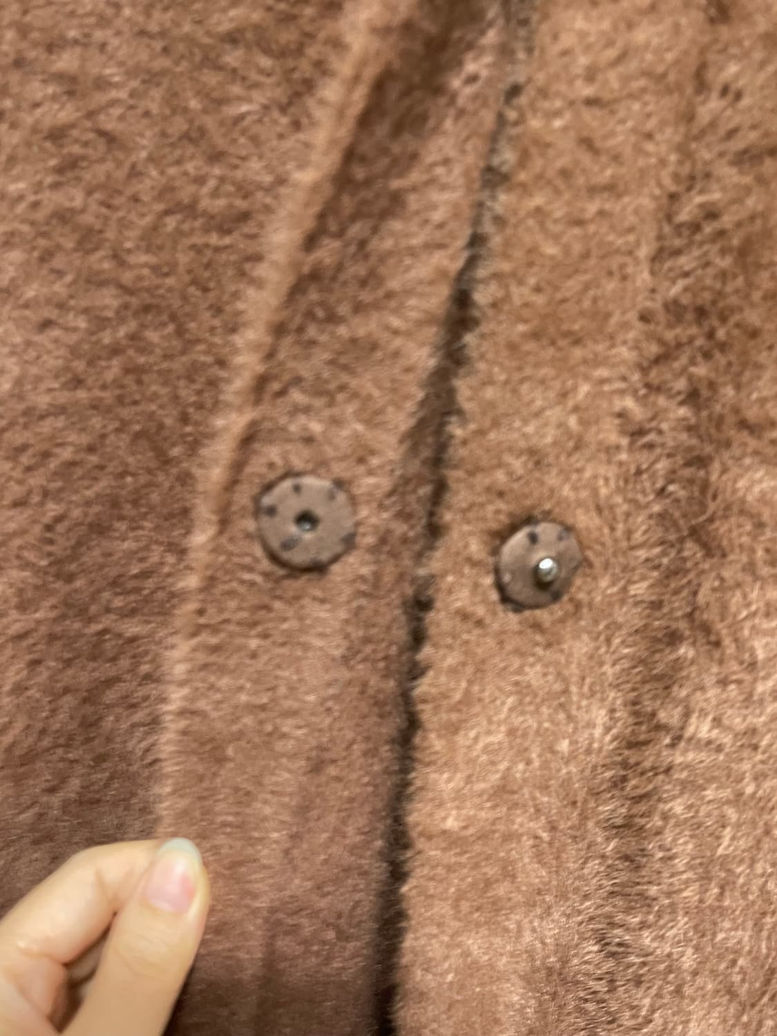 상태좋음) 나일론 퍼 여성 후드 롱 가디건 브라운 S 상품이미지7