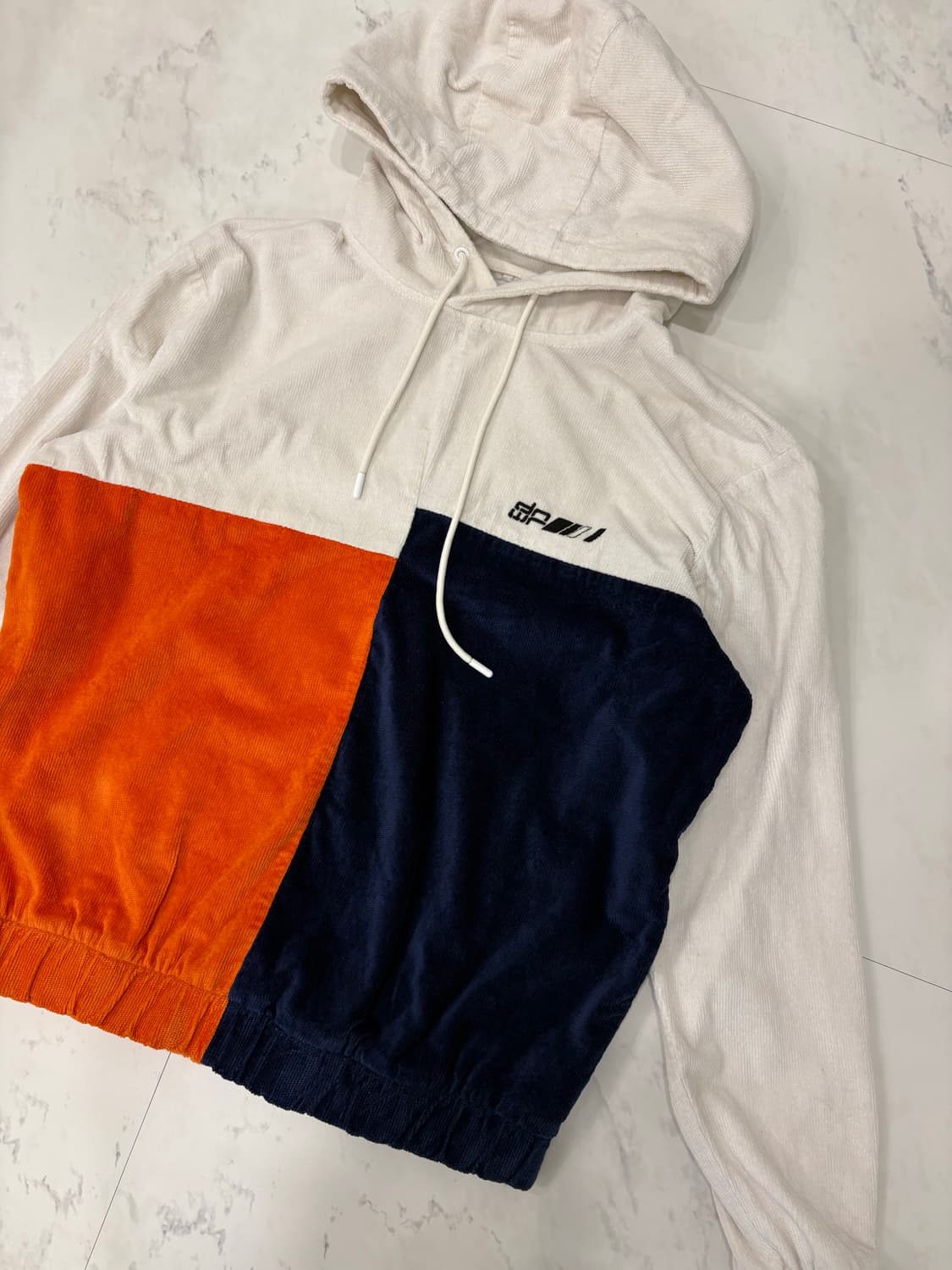 zara color block corduroy hoodie 상품이미지2
