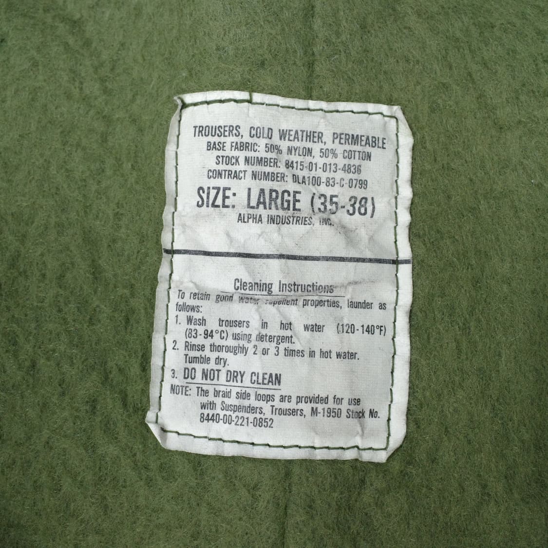 80s USN 미 해군 콜드웨더 덱팬츠 LARGE  상품이미지5